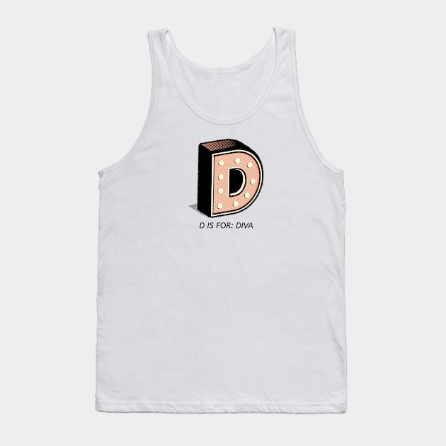 D initial Tank Top by asian tee